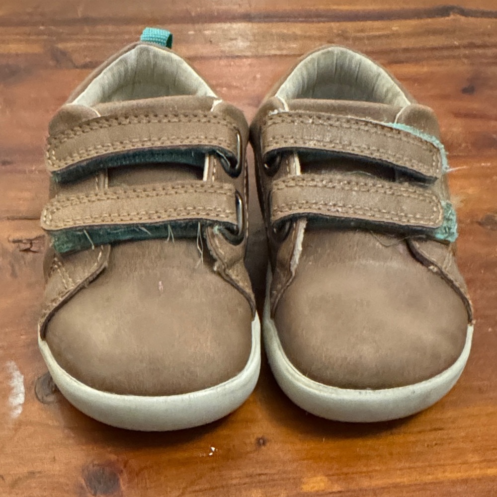 Kids Brown Ten Little Sneakers with Velcro Straps